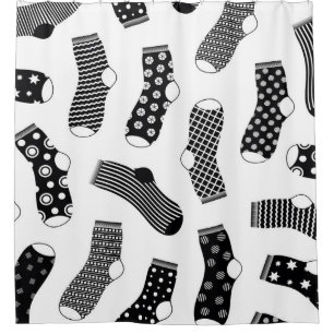 Vertical texture of striped and polka dot socks. B