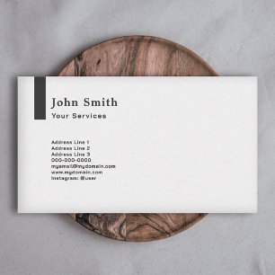 Vertical Thick Line, Ultra Minimalist Business Card