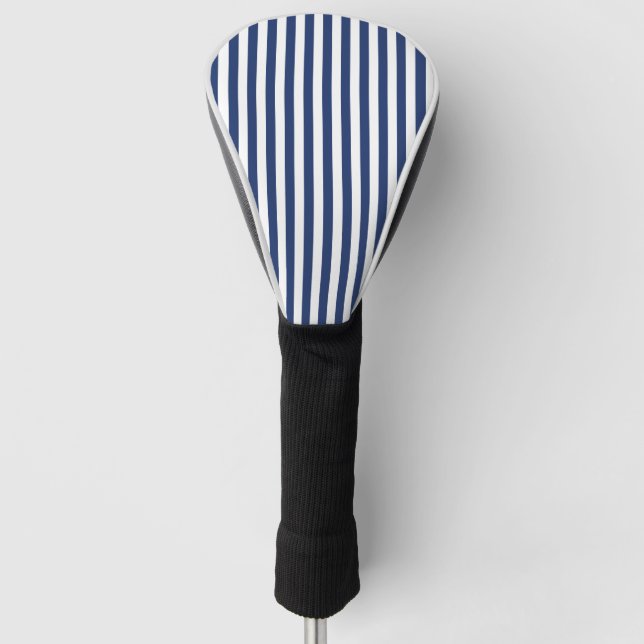 Vertical Thin Navy Stripes Golf Head Cover (Front)