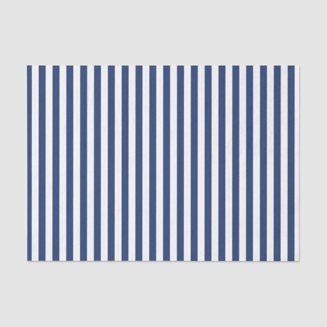 Vertical Thin Navy Stripes Tissue Paper (Front)