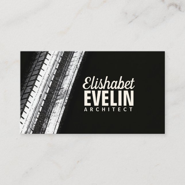 Vertical Trails in Monochrome Business Card (Front)