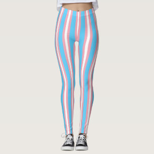 Vertical Transgender Pride Flag Leggings