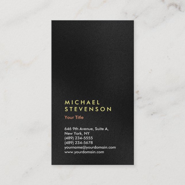 Vertical Trendy Grey Colour Modern Professional Business Card (Front)