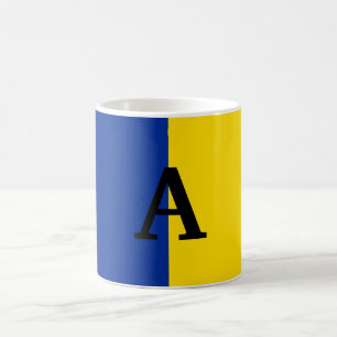 Vertical Ukraine Flag blue and yellow monogram Coffee Mug