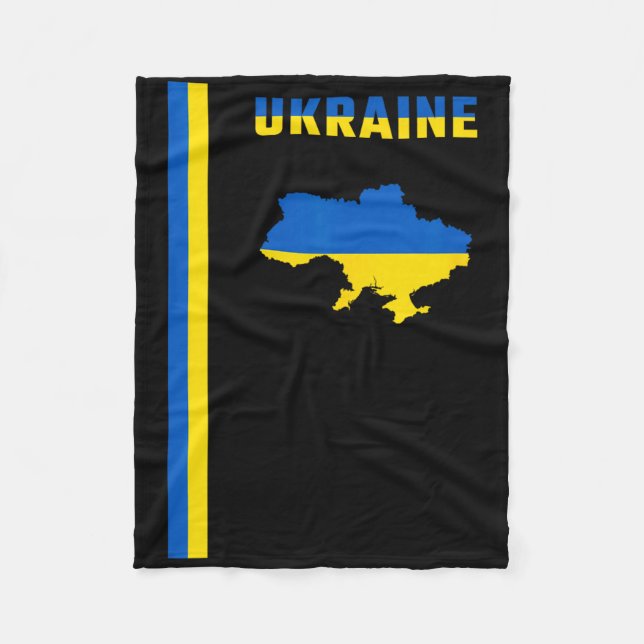 Vertical Ukrainian Flag  Fleece Blanket (Front)