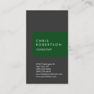 Vertical Unique Grey Green Stripe Business Card
