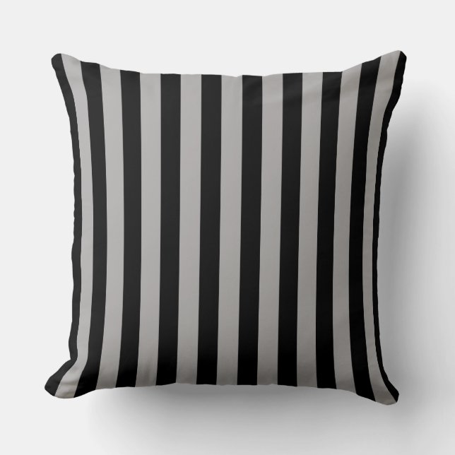  vertical wallpaper grey black stripes throw pillow (Front)