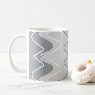 Vertical wavy stripes, different shades of gray coffee mug