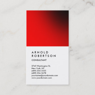 Vertical White Red Trendy Consultant Business Card