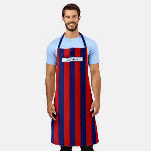 Vertical Wide Stripe DIY Colours Navy Red SV Apron