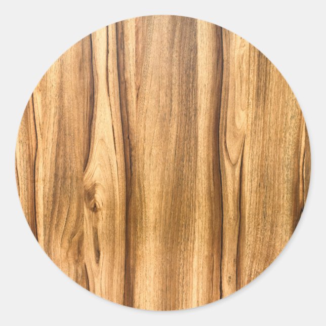 Vertical Wood Grain Pattern Classic Round Sticker (Front)