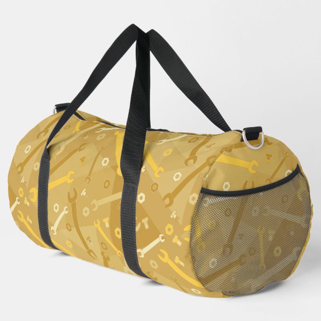 Vertical Wrench Pattern  Duffle Bag (Right Corner)