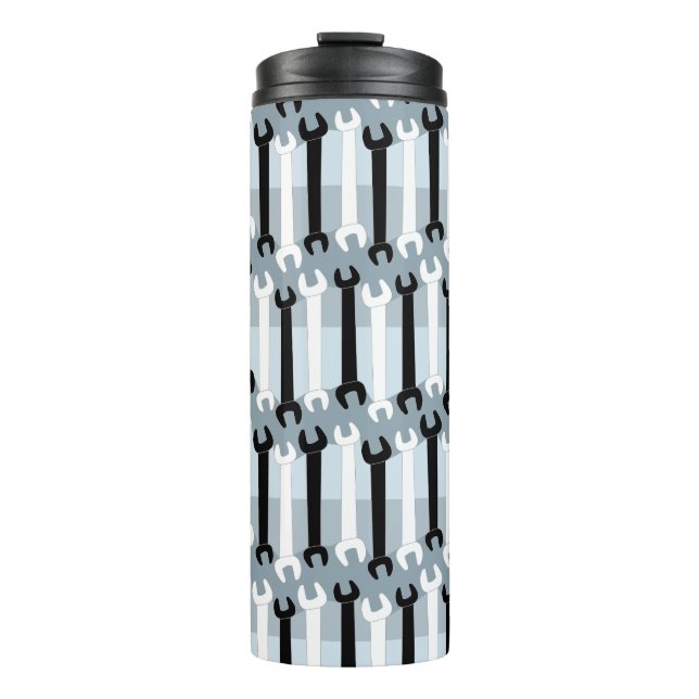 Vertical Wrench Pattern Thermal Tumbler (Front)