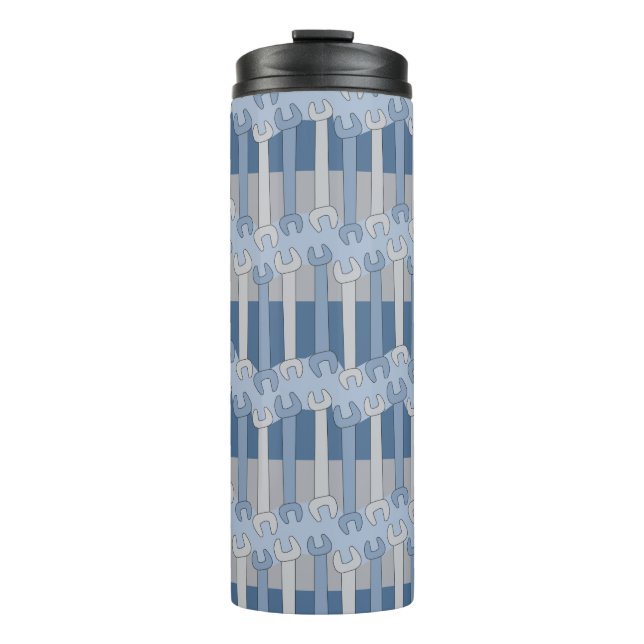Vertical Wrench Pattern Thermal Tumbler (Front)