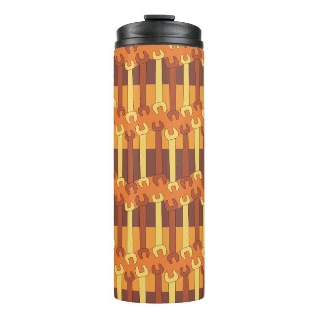 Vertical Wrench Pattern Thermal Tumbler (Front)