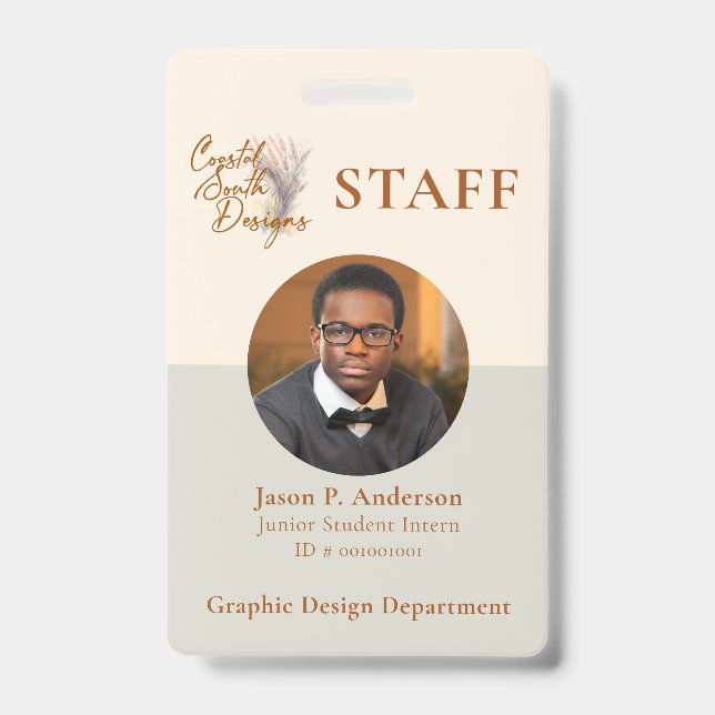Vertical Yellow Green Professional Custom Logo Badge (Front)