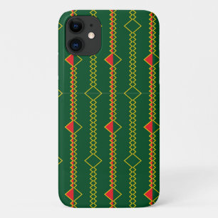Vertical Zigzag Lines Green Digital Paper-72729 iPhone 11 Case