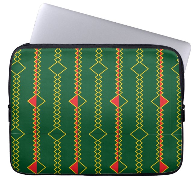 Vertical Zigzag Lines Green Digital Paper-72729 Laptop Sleeve (Front)