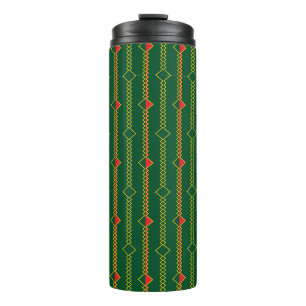 Vertical Zigzag Lines Green Digital Paper-72729 Thermal Tumbler