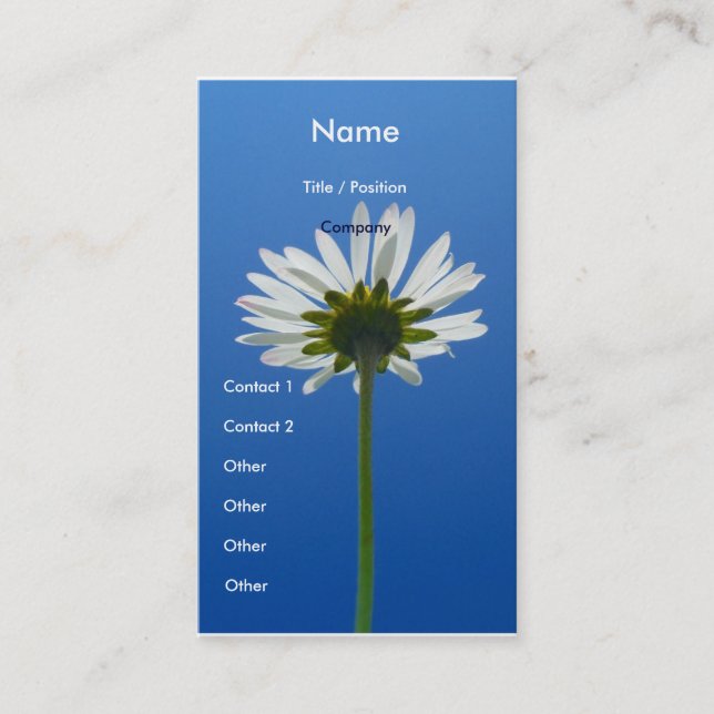 Verticale de carte de visite de fleur de (Devant)