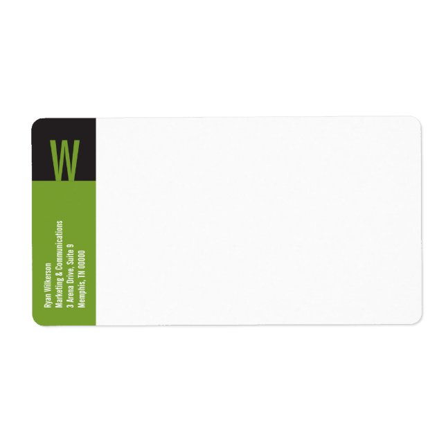Verticalité Monogramme Étiquette d'expédition (Devant)