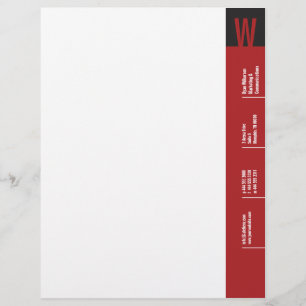 Verticality Crimson Monogram Letterhead