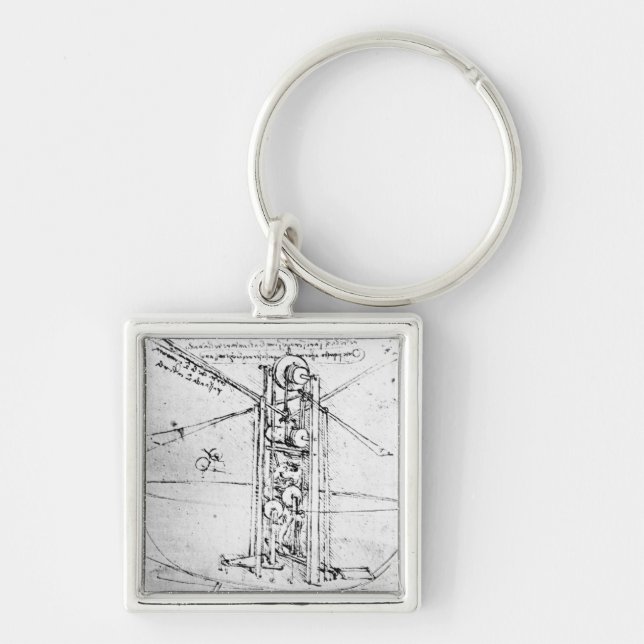 Vertically standing bird's-winged flying keychain (Front)