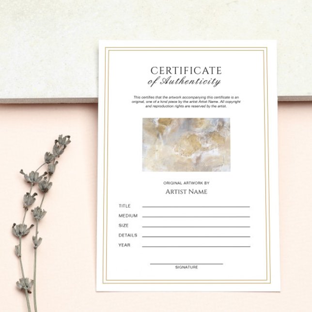 Verticle Certificate of Authenticity for Artwork Invitation (Creator Uploaded)