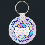 Verticorn™ Chiropractic Care Is Magical Keychain<br><div class="desc">Cute and colourful chiropractic keychain with our adorable Verticorn™ (vertebra unicorn) and text that says,  "Chiropractic Care Is Magical."</div>