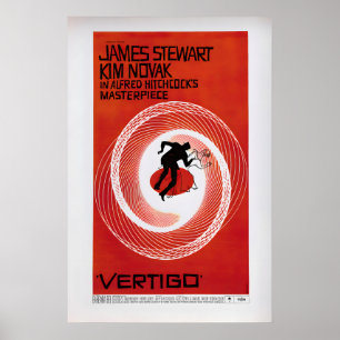 Vertigo Movie Poster Vintage Hitchcock Film Print