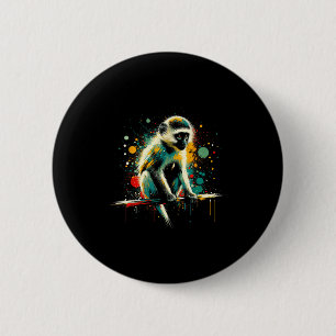 Vervet Monkey Minimalist And Vibrant Style Christm 2 Inch Round Button