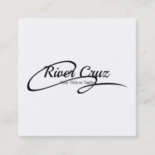 Very Basic Black Text on White Square Business Card