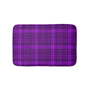 Very beautiful bright chequered pattern of purple bath mat
