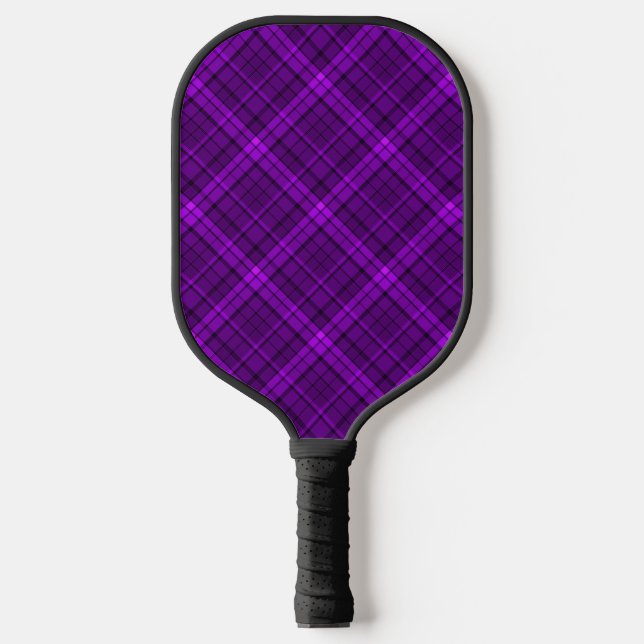 Very beautiful bright chequered pattern of purple  pickleball paddle (Front)