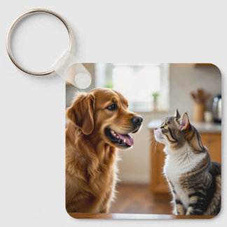 Very beautiful design cat & dog on keychain