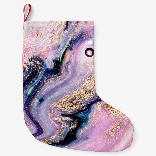 Very beautiful marble pattern. Abstract art wallpa Small Christmas Stocking (Front)