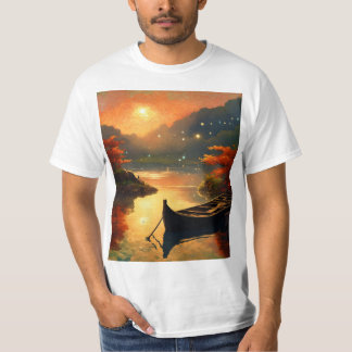 Very beautiful print sunset painting T-Shirt