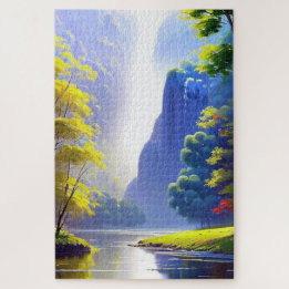 Very Beautiful Serene Nature Landscape Painting Jigsaw Puzzle