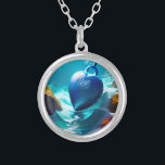 Very beautiful wedding picture with heart AI Silver Plated Necklace<br><div class="desc">Very beautiful wedding picture for all people in love. Ideal picture for engagement,  wedding or other romantic occasions. Generative content. Beautiful picture for people who want to get married. Beautiful image with a heart under the water.</div>