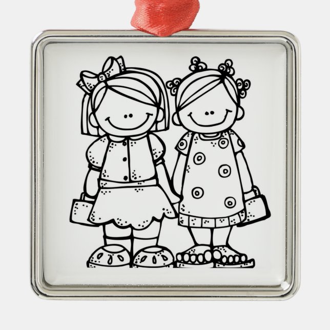 VERY BEST FRIENDS AND OR LOVING SISTERS  METAL ORNAMENT (Front)
