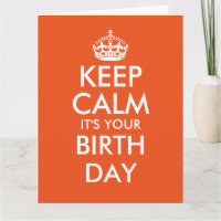 Very big oversized keep calm Birthday cards