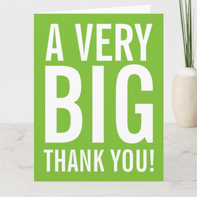Very Big Thank You Big Greeting Card (Front)