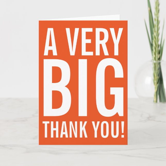 Very Big Thank You Greeting Card (Front)