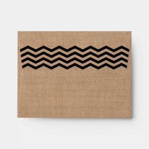 Very Black Chevrons on Burlap RSVP Envelope