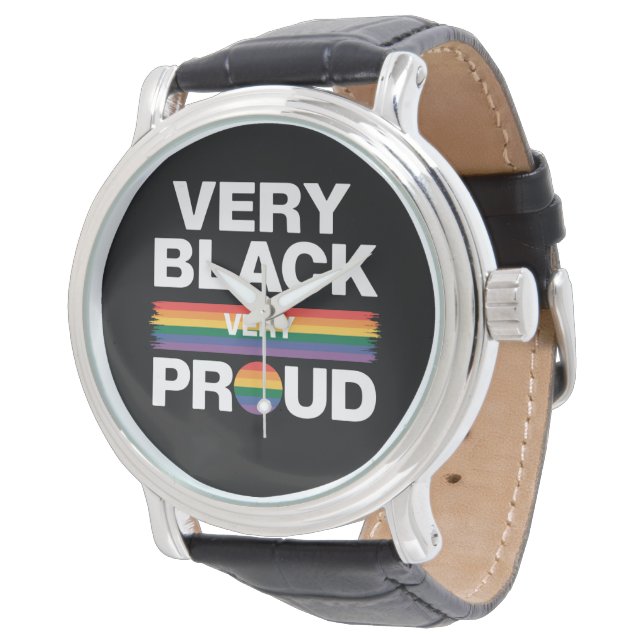 Very Black Very Proud Black Gay Pride LGBT Pride  Watch (Angled)