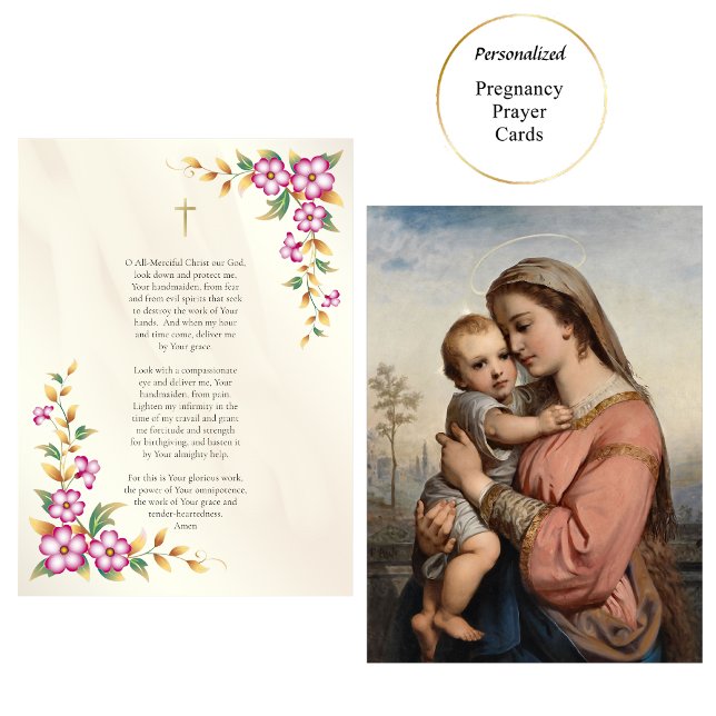 Very Bright Flowers Catholic Pregnancy Prayer Card (Creator Uploaded)