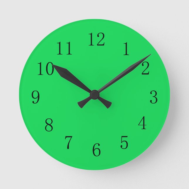 Very Bright Malachite Green Color Wall Clock (Front)