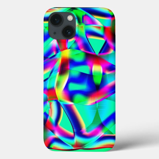 Very colorful curved shapes, green prevails over.. Case-Mate iPhone case (Back)