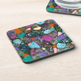Very colorfully abstract forms art 11 coaster