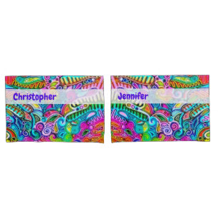Very colorfully abstract forms art 9 pillowcase